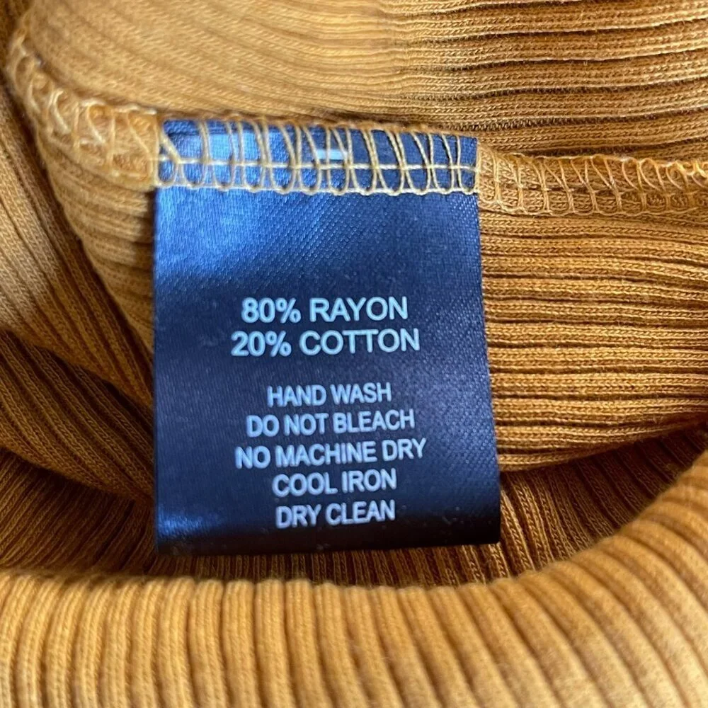 Lamarque Revolve Mustard Long Sleeve Ribbed Bodysuit Small NEW Small - Picture 4 of 4